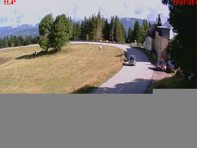 Webcam en haut du col du Ballon d'Alsace sur la D465 à 1075 mètres d'altitude dans les Vosges