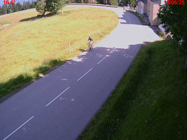 Webcam en haut du col du Ballon d'Alsace sur la D465 à 1075 mètres d'altitude dans les Vosges