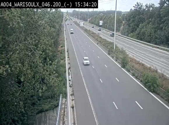 <h2>Webcam sur l'E411 à proximité de la jonction avec l'E42 à Warisoulx. Vue orientée vers le nord</h2>