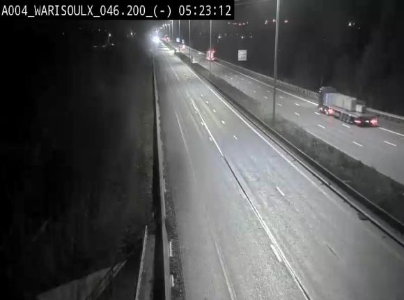 <h2>Webcam sur l'E411 à proximité de la jonction avec l'E42 à Warisoulx. Vue orientée vers le nord</h2>