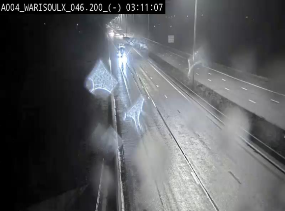 <h2>Webcam sur l'E411 à proximité de la jonction avec l'E42 à Warisoulx. Vue orientée vers le nord</h2>