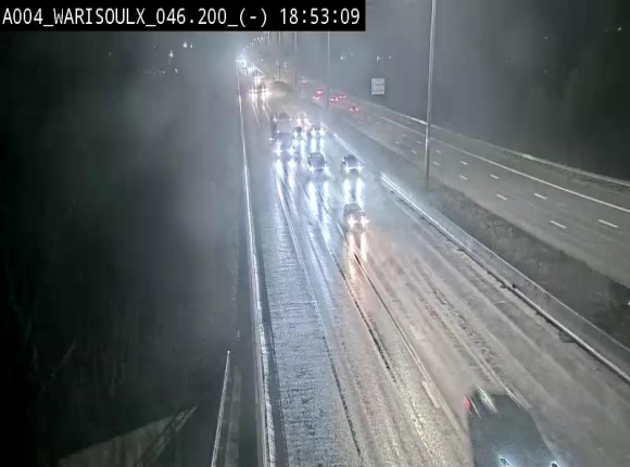 <h2>Webcam sur l'E411 à proximité de la jonction avec l'E42 à Warisoulx. Vue orientée vers le nord</h2>