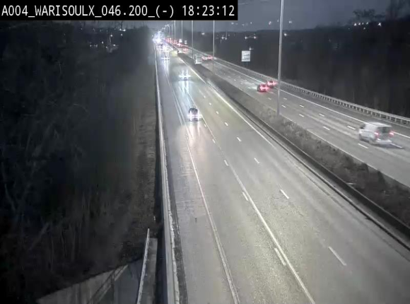 Webcam sur l'E411 à proximité de la jonction avec l'E42 à Warisoulx. Vue orientée vers le nord