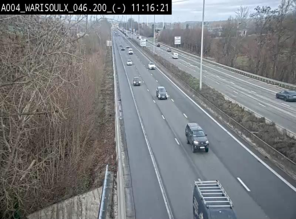 <h2>Webcam sur l'E411 à proximité de la jonction avec l'E42 à Warisoulx. Vue orientée vers le nord</h2>