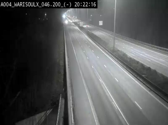 Webcam sur l'E411 à proximité de la jonction avec l'E42 à Warisoulx. Vue orientée vers le nord