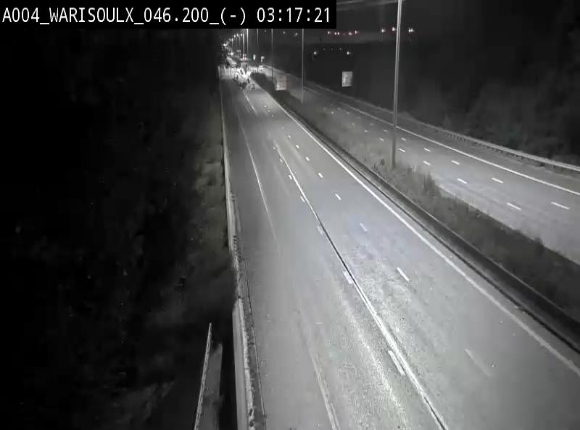 <h2>Webcam sur l'E411 à proximité de la jonction avec l'E42 à Warisoulx. Vue orientée vers le nord</h2>