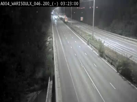 Webcam sur l'E411 à proximité de la jonction avec l'E42 à Warisoulx. Vue orientée vers le nord