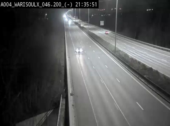 <h2>Webcam sur l'E411 à proximité de la jonction avec l'E42 à Warisoulx. Vue orientée vers le nord</h2>