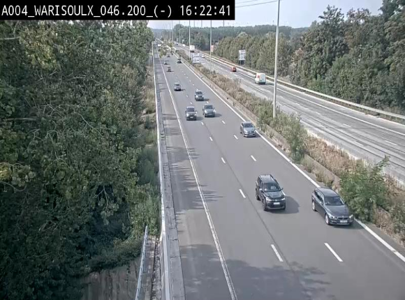 <h2>Webcam sur l'E411 à proximité de la jonction avec l'E42 à Warisoulx. Vue orientée vers le nord</h2>