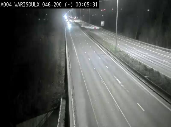 Webcam sur l'E411 à proximité de la jonction avec l'E42 à Warisoulx. Vue orientée vers le nord