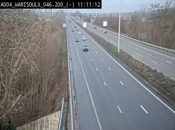 <h2>Webcam sur l'E411 à proximité de la jonction avec l'E42 à Warisoulx. Vue orientée vers le nord</h2>