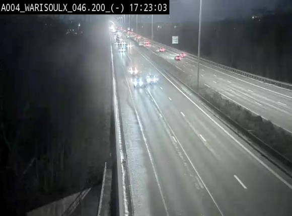 <h2>Webcam sur l'E411 à proximité de la jonction avec l'E42 à Warisoulx. Vue orientée vers le nord</h2>