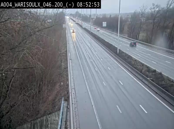 <h2>Webcam sur l'E411 à proximité de la jonction avec l'E42 à Warisoulx. Vue orientée vers le nord</h2>