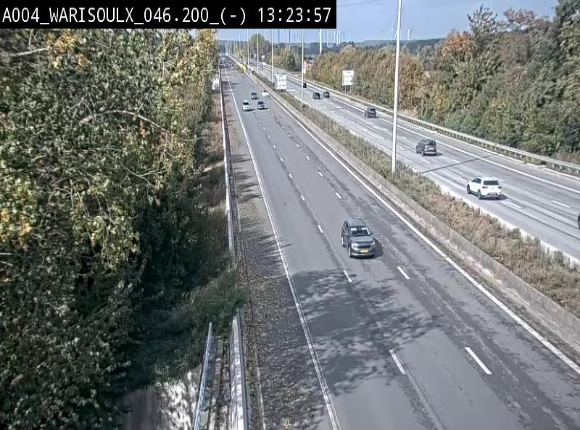 <h2>Webcam sur l'E411 à proximité de la jonction avec l'E42 à Warisoulx. Vue orientée vers le nord</h2>