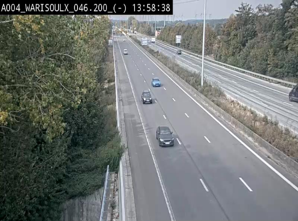 <h2>Webcam sur l'E411 à proximité de la jonction avec l'E42 à Warisoulx. Vue orientée vers le nord</h2>