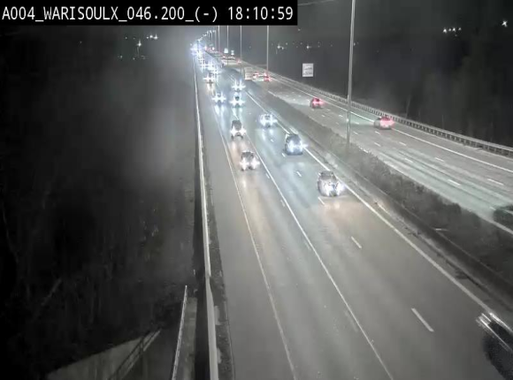 Webcam sur l'E411 à proximité de la jonction avec l'E42 à Warisoulx. Vue orientée vers le nord