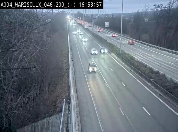 <h2>Webcam sur l'E411 à proximité de la jonction avec l'E42 à Warisoulx. Vue orientée vers le nord</h2>