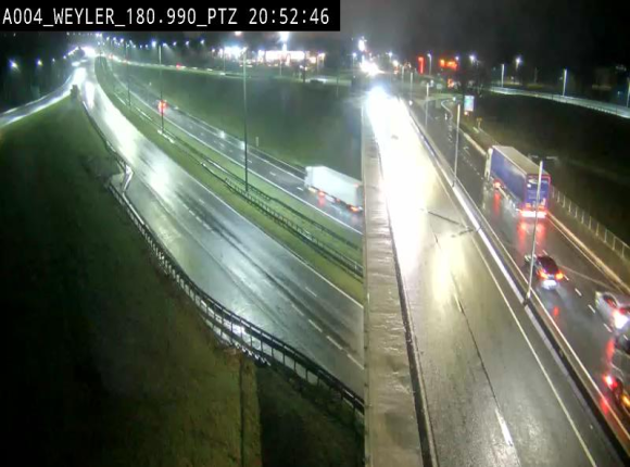 Webcam à la jonction entre la N81 et l'E411 à hauteur de la sortie 32 Longwy/Messancy à Arlon. Vue orientée vers Bruxelles