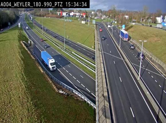 <h2>Webcam à la jonction entre la N81 et l'E411 à hauteur de la sortie 32 Longwy/Messancy à Arlon. Vue orientée vers Bruxelles</h2>