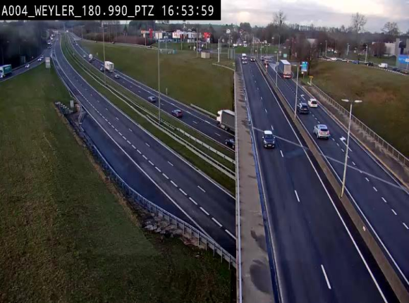 <h2>Webcam à la jonction entre la N81 et l'E411 à hauteur de la sortie 32 Longwy/Messancy à Arlon. Vue orientée vers Bruxelles</h2>
