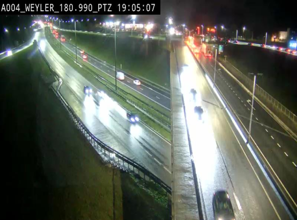Webcam à la jonction entre la N81 et l'E411 à hauteur de la sortie 32 Longwy/Messancy à Arlon. Vue orientée vers Bruxelles