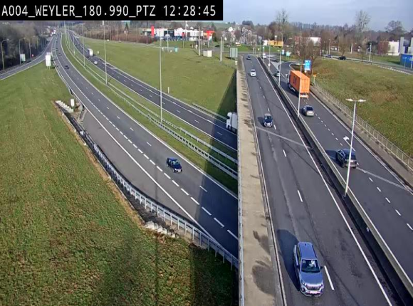 <h2>Webcam à la jonction entre la N81 et l'E411 à hauteur de la sortie 32 Longwy/Messancy à Arlon. Vue orientée vers Bruxelles</h2>