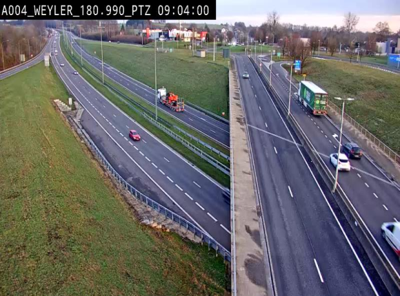 <h2>Webcam à la jonction entre la N81 et l'E411 à hauteur de la sortie 32 Longwy/Messancy à Arlon. Vue orientée vers Bruxelles</h2>