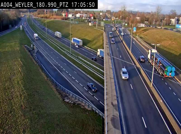 <h2>Webcam à la jonction entre la N81 et l'E411 à hauteur de la sortie 32 Longwy/Messancy à Arlon. Vue orientée vers Bruxelles</h2>