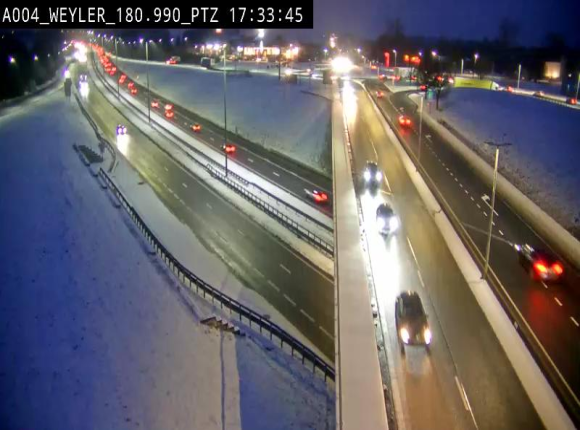 <h2>Webcam à la jonction entre la N81 et l'E411 à hauteur de la sortie 32 Longwy/Messancy à Arlon. Vue orientée vers Bruxelles</h2>