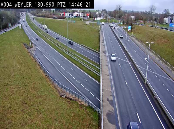 <h2>Webcam à la jonction entre la N81 et l'E411 à hauteur de la sortie 32 Longwy/Messancy à Arlon. Vue orientée vers Bruxelles</h2>