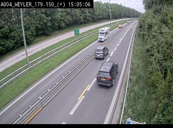 <h2>Webcam entre la sortie Arlon et la sortie Weyler sur l'E411. Vue orientée vers Luxembourg</h2>